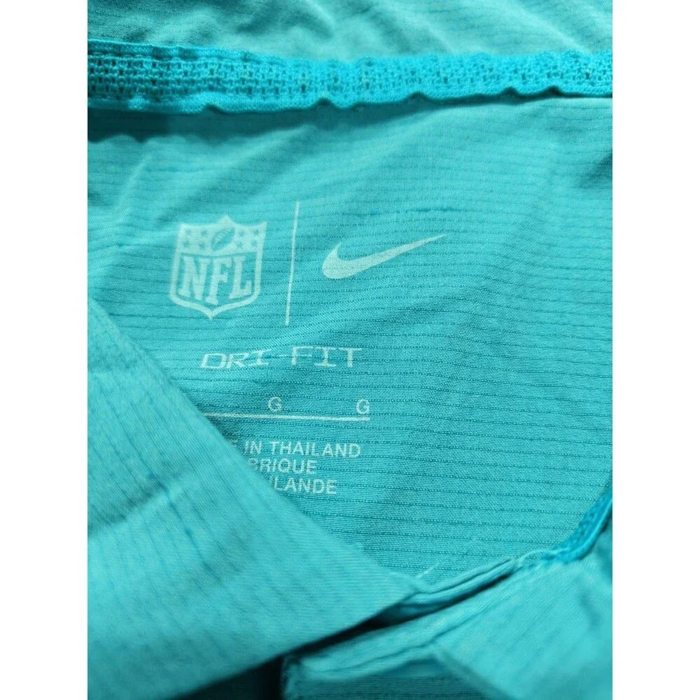 Miami Dolphins Shirt Mens Large Blue NFL Football Nike Dri-FIT Training Polo